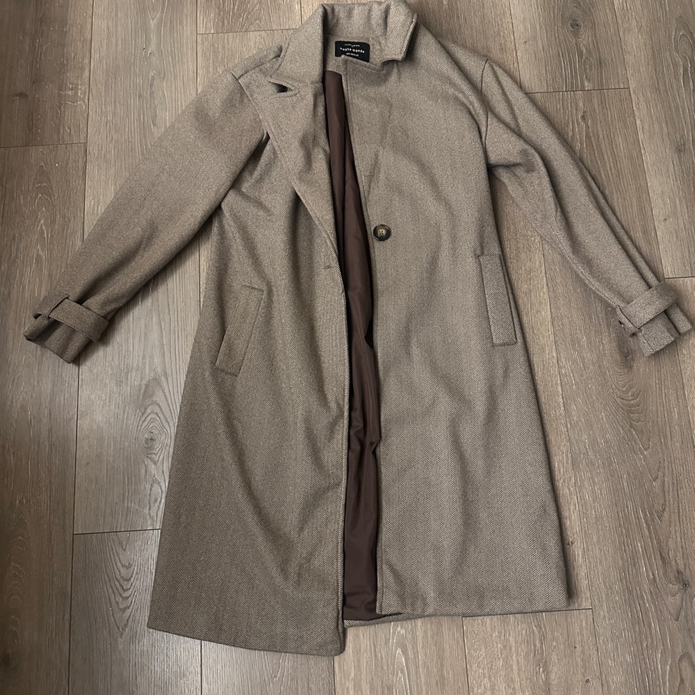 Haute Monde oversized light brown Overcoat trench coat size small women